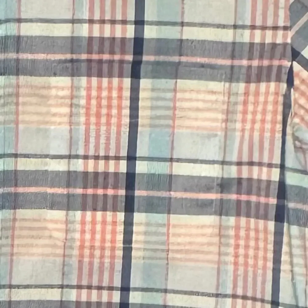 J. Crew Offshore Performance Long Sleeve Shirt Light Blue Pink Plaid Men M